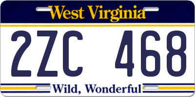 WV license plate 2ZC468