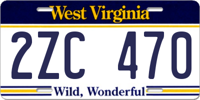 WV license plate 2ZC470