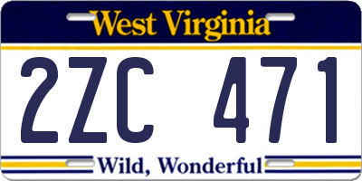 WV license plate 2ZC471