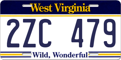 WV license plate 2ZC479
