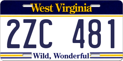 WV license plate 2ZC481