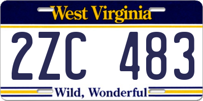 WV license plate 2ZC483