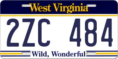 WV license plate 2ZC484