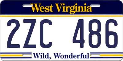 WV license plate 2ZC486