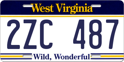 WV license plate 2ZC487