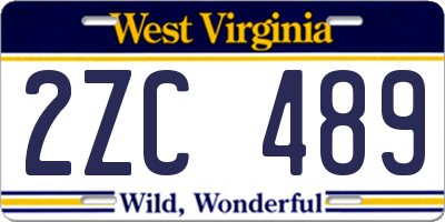 WV license plate 2ZC489