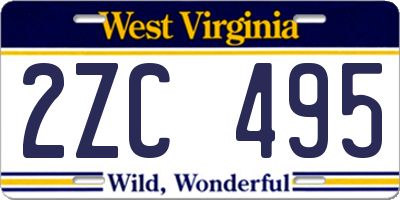 WV license plate 2ZC495