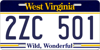 WV license plate 2ZC501