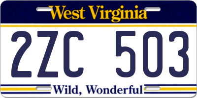 WV license plate 2ZC503