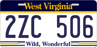 WV license plate 2ZC506