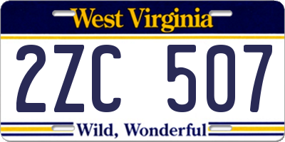 WV license plate 2ZC507