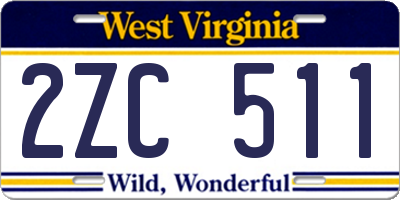 WV license plate 2ZC511