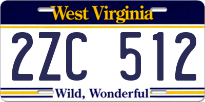 WV license plate 2ZC512
