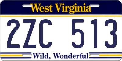 WV license plate 2ZC513