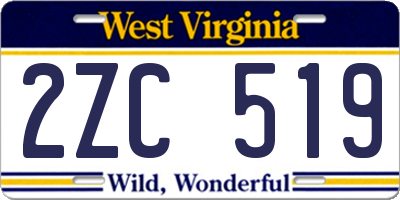 WV license plate 2ZC519