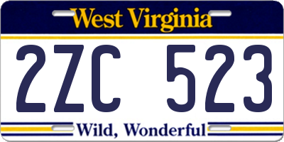WV license plate 2ZC523