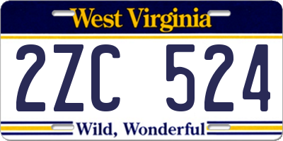 WV license plate 2ZC524