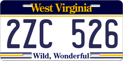 WV license plate 2ZC526