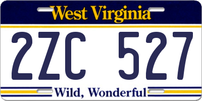 WV license plate 2ZC527