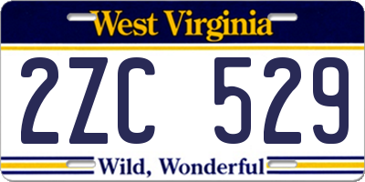 WV license plate 2ZC529