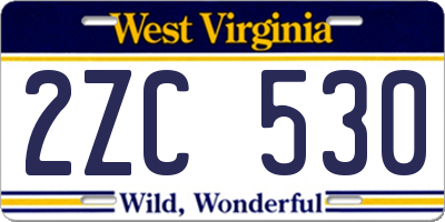 WV license plate 2ZC530