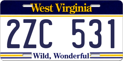WV license plate 2ZC531