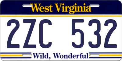 WV license plate 2ZC532