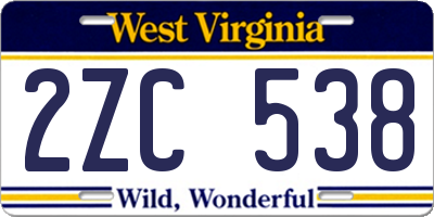 WV license plate 2ZC538