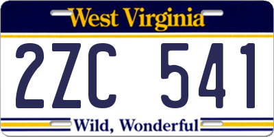 WV license plate 2ZC541