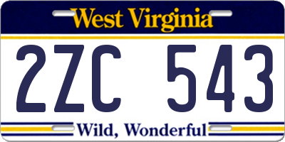WV license plate 2ZC543