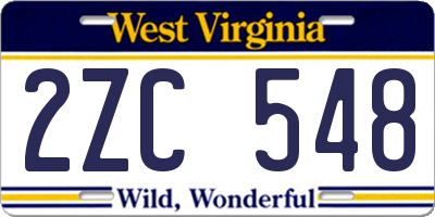 WV license plate 2ZC548