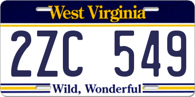 WV license plate 2ZC549