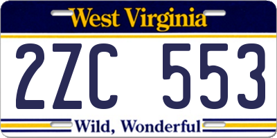 WV license plate 2ZC553