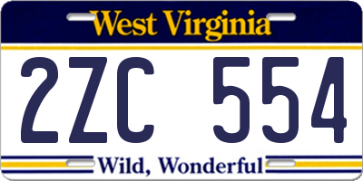 WV license plate 2ZC554