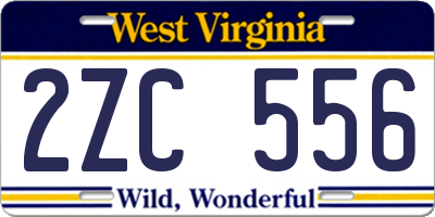 WV license plate 2ZC556