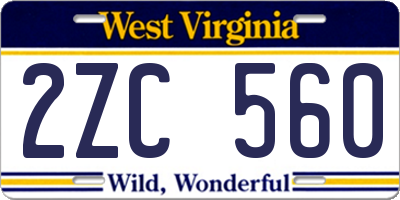 WV license plate 2ZC560