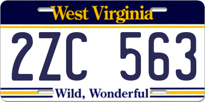 WV license plate 2ZC563