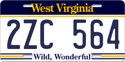 WV license plate 2ZC564