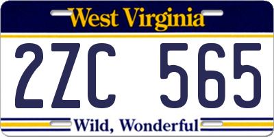 WV license plate 2ZC565