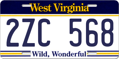 WV license plate 2ZC568