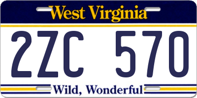 WV license plate 2ZC570