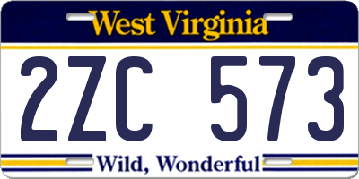 WV license plate 2ZC573