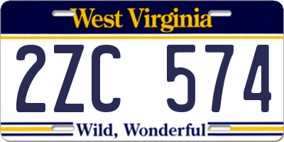 WV license plate 2ZC574