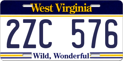 WV license plate 2ZC576