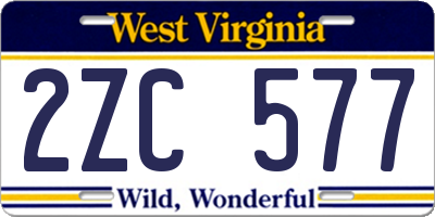 WV license plate 2ZC577