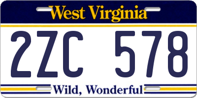 WV license plate 2ZC578