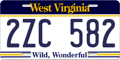 WV license plate 2ZC582