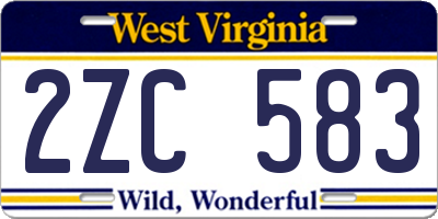 WV license plate 2ZC583