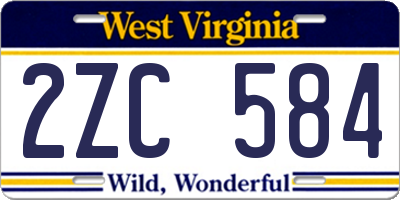 WV license plate 2ZC584