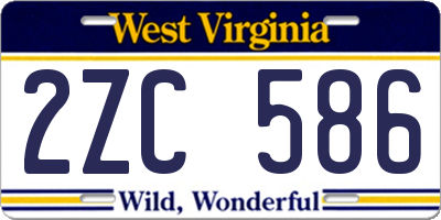 WV license plate 2ZC586
